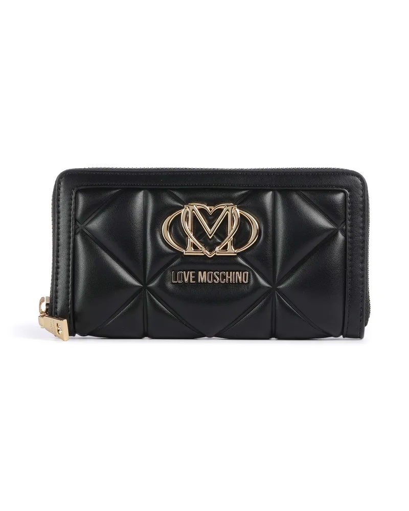 Moschino Geldbörse Embossed Q in schwarz Schwarz