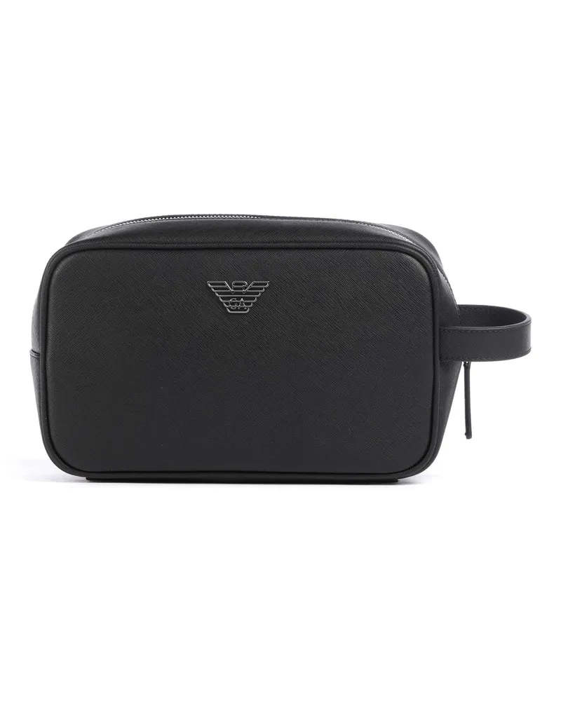 Emporio Armani Kulturbeutel Saffiano Animation in schwarz Schwarz