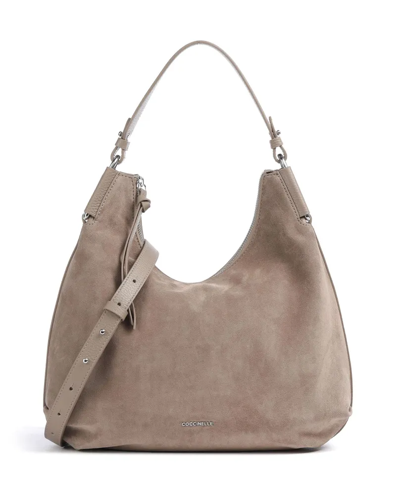 Coccinelle Beuteltasche Rebekka Suede in grau Grau