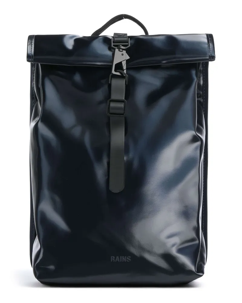 RAINS Rolltop Rucksack Mini in blau Blau