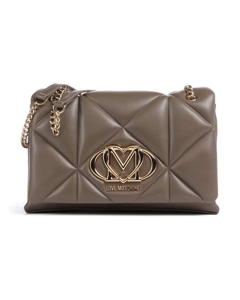 Moschino Schultertasche Embossed Q in grau Grau