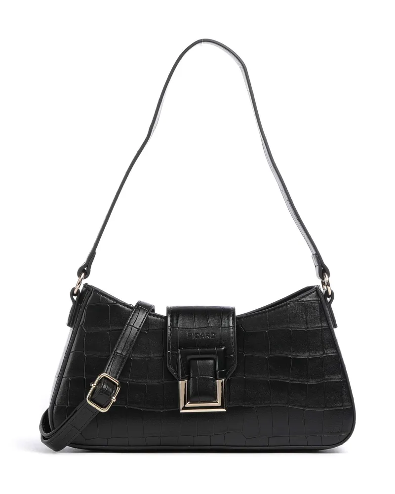 Picard Schultertasche Cocco in schwarz Schwarz