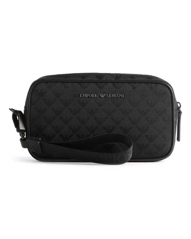 Emporio Armani Kulturbeutel Omnia Jacquard in schwarz Schwarz