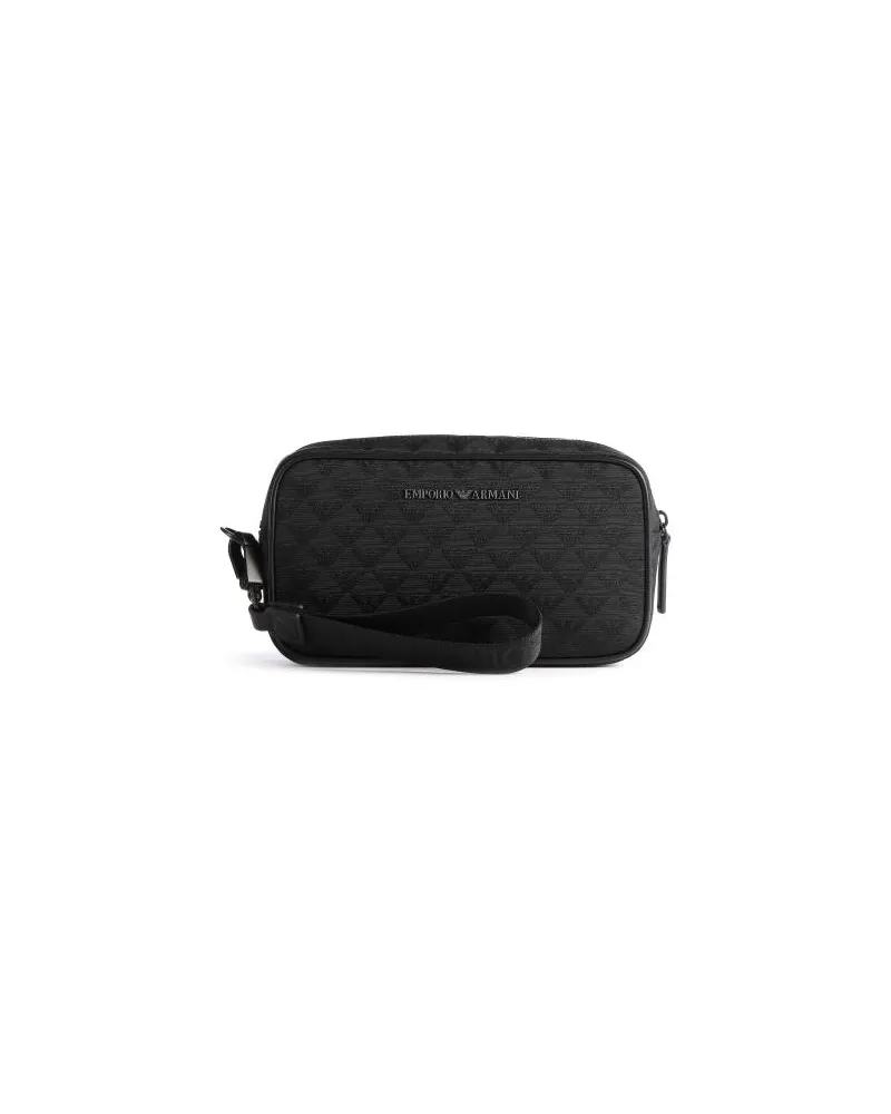 Emporio Armani Omnia Jacquard Kulturbeutel schwarz Schwarz