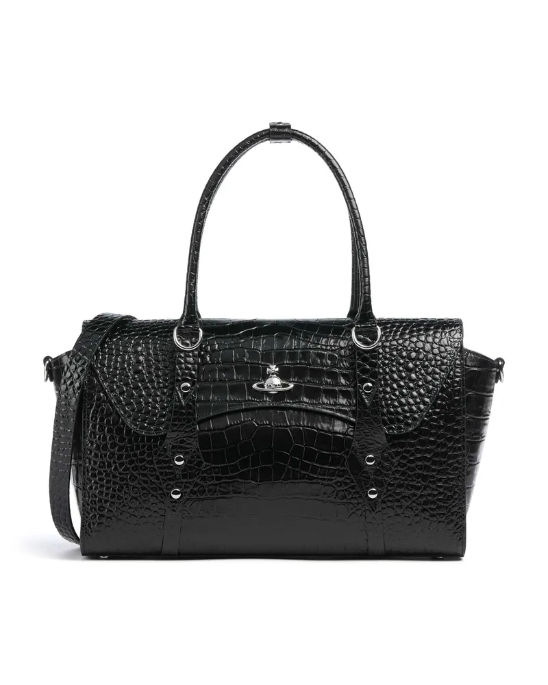 Vivienne Westwood Shopper Bettina Embossed Croc Medium in schwarz Schwarz
