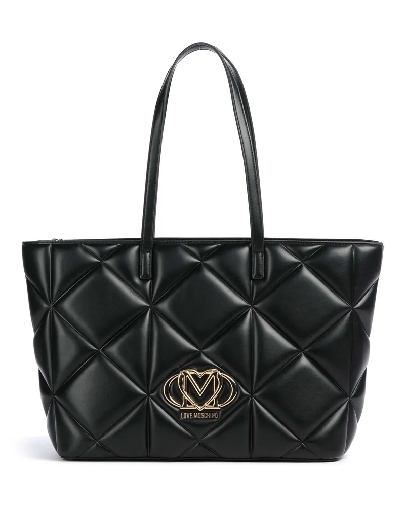 Moschino Shopper Embossed Q in schwarz Schwarz
