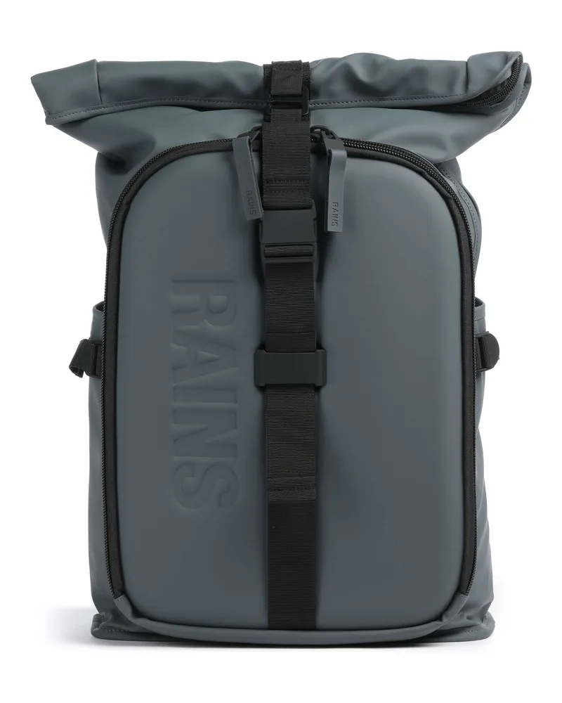 RAINS Rolltop Rucksack Texel Moulded in blau Blau