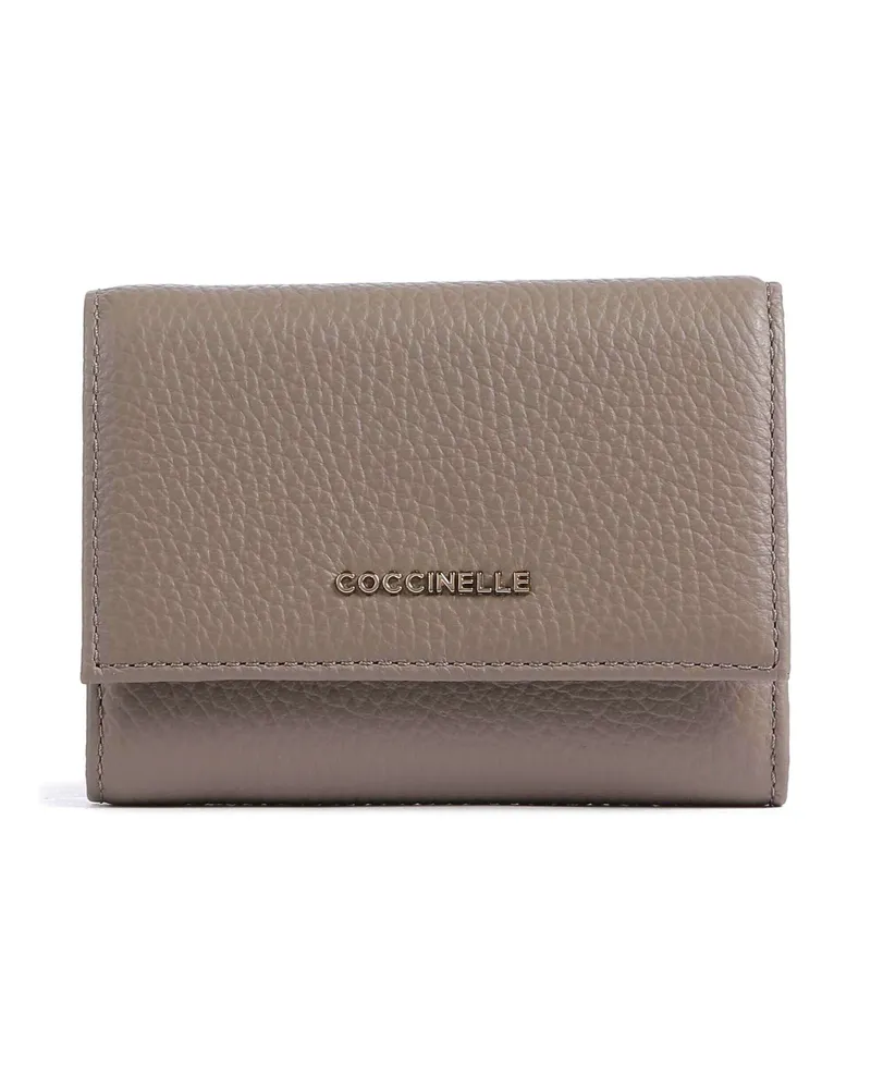 Coccinelle Geldbörse Metallic Soft RFID in grau Grau