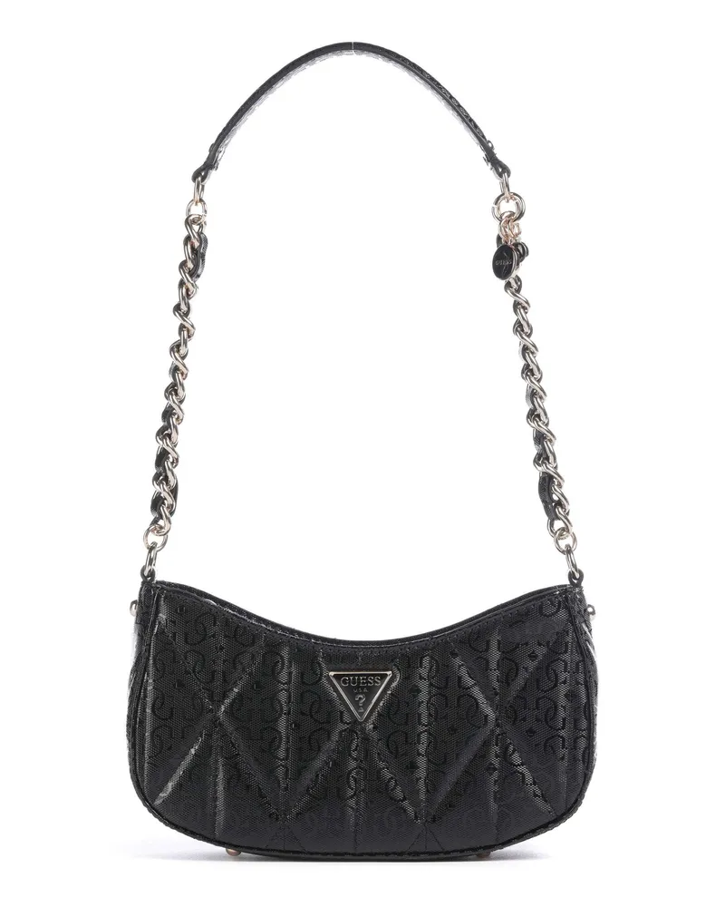 Guess Schultertasche Aldina G-Shine in schwarz Schwarz