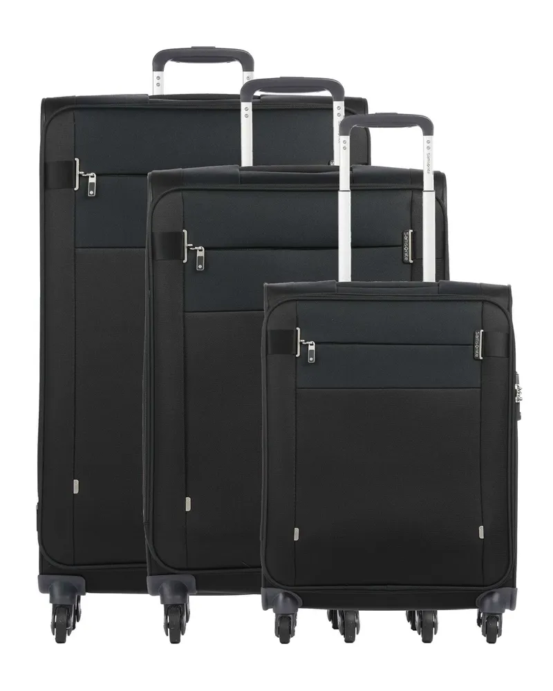 Samsonite 4-Rollen Trolley Set Citybeat in schwarz Schwarz