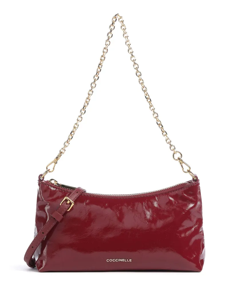 Coccinelle Schultertasche Aura Shiny in rot Rot