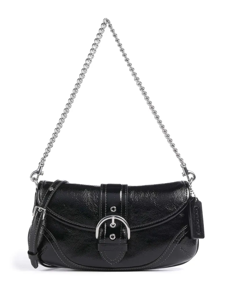 Coach Schultertasche Soho Crinkle Patent 25 in schwarz Schwarz