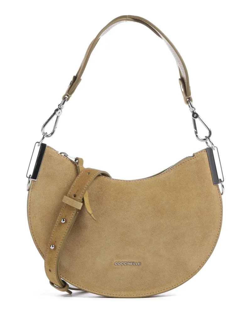 Coccinelle Schultertasche Sunup Suede in oliv Oliv