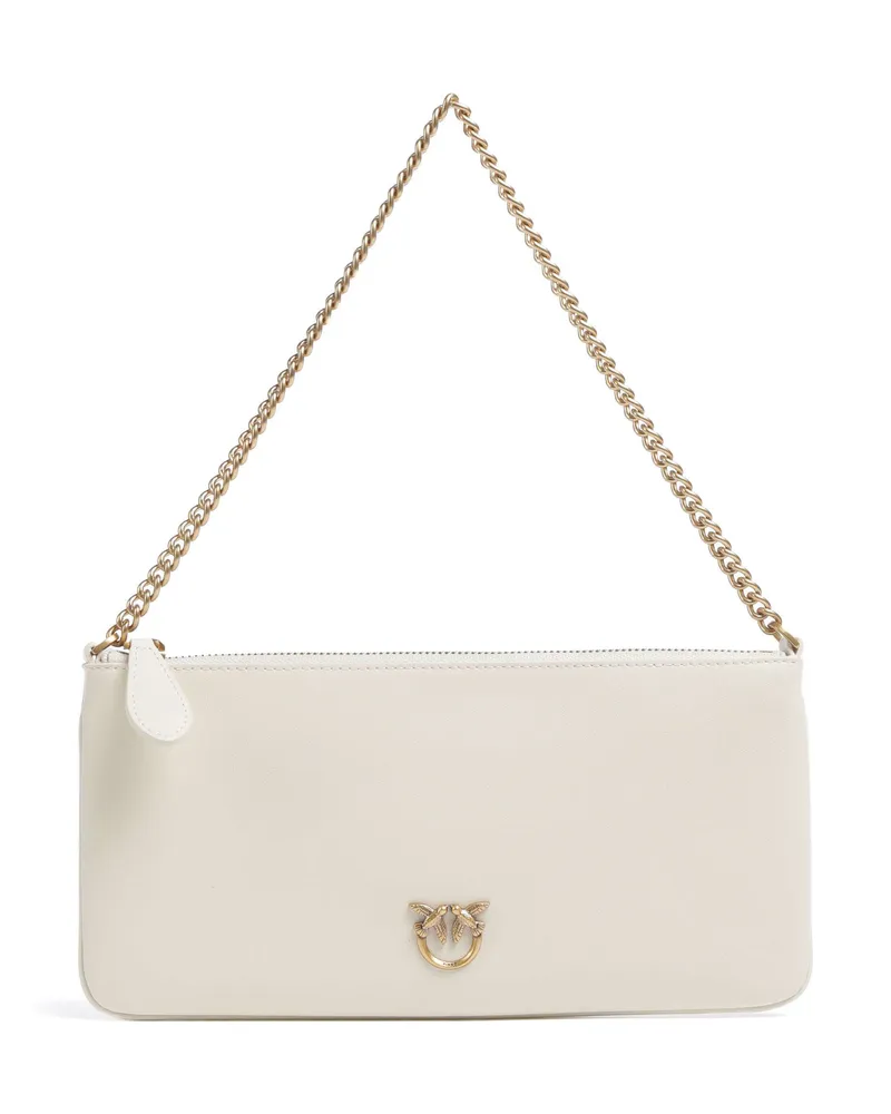 Pinko Schultertasche Flat Horizontal in elfenbein Beige