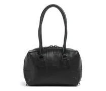 Schultertasche Kayla Monogram Sheep Natural S in schwarz