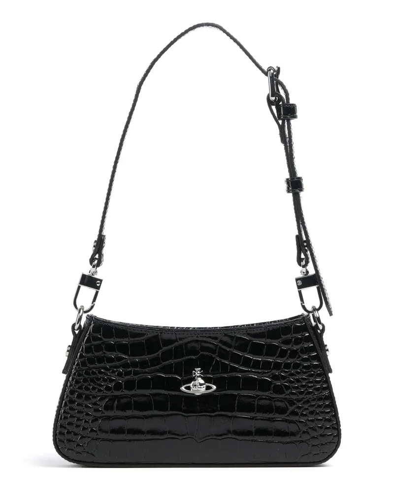 Vivienne Westwood Schultertasche Tasha Embossed Croc in schwarz Schwarz