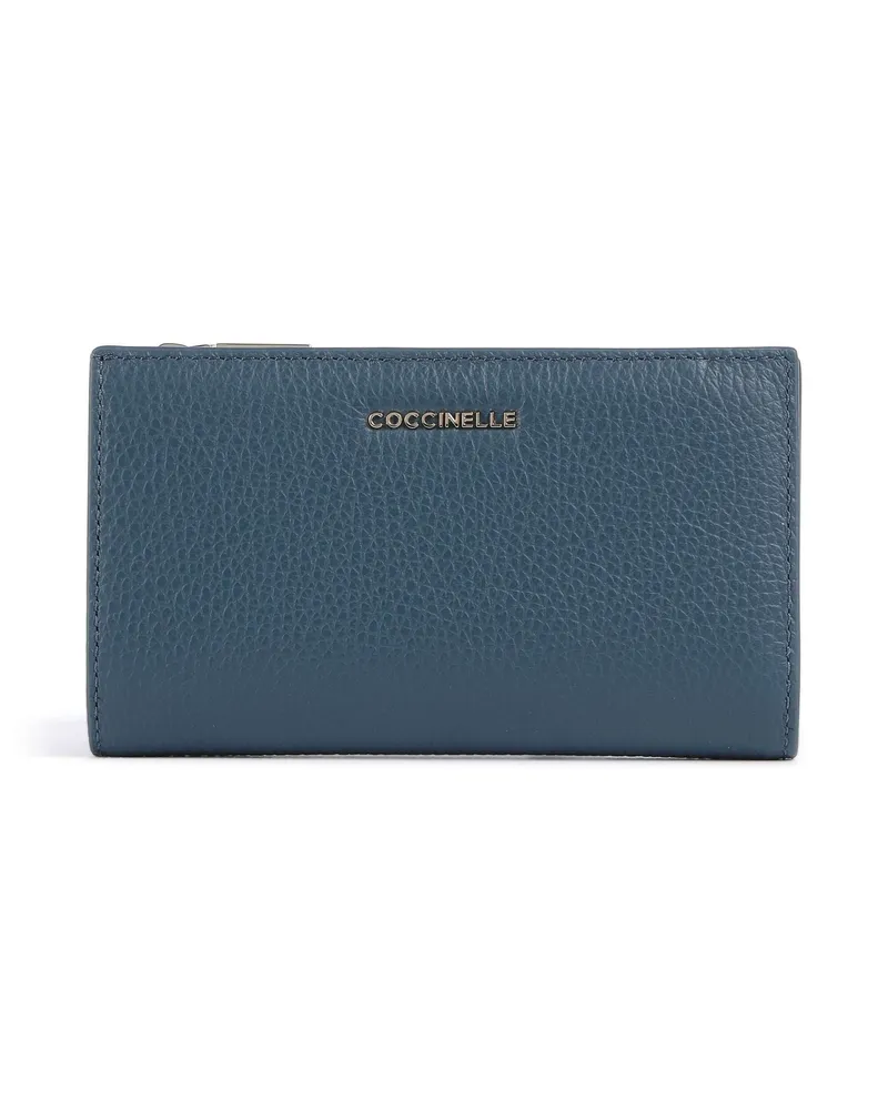Coccinelle Geldbörse Metallic Soft RFID in blau Blau