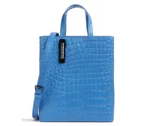 Paper Bag Waxy Croco M Handtasche blau