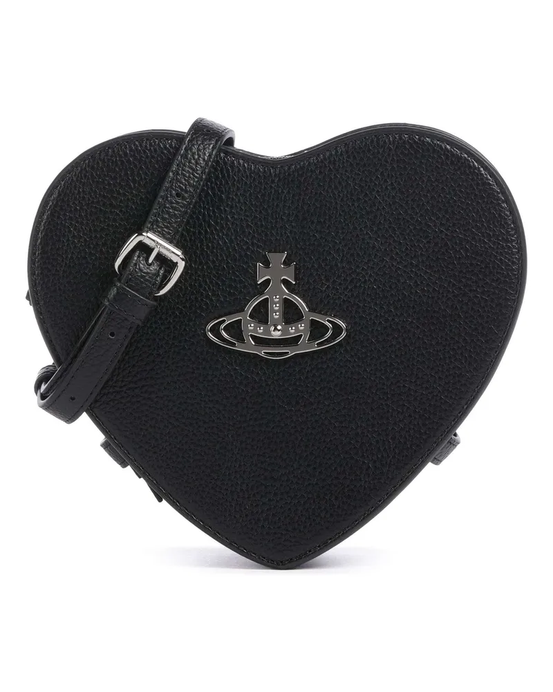 Vivienne Westwood Umhängetasche Louise Heart Grain in schwarz Schwarz