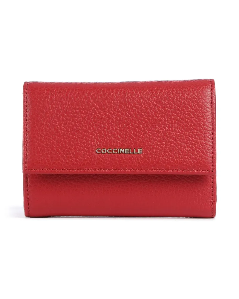 Coccinelle Geldbörse Metallic Soft RFID in rot Rot