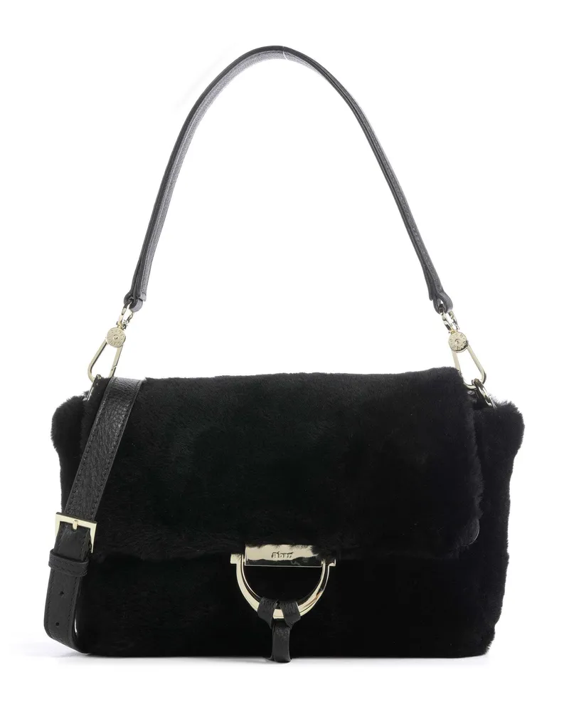 Abro Schultertasche Shearling Temi in schwarz Schwarz
