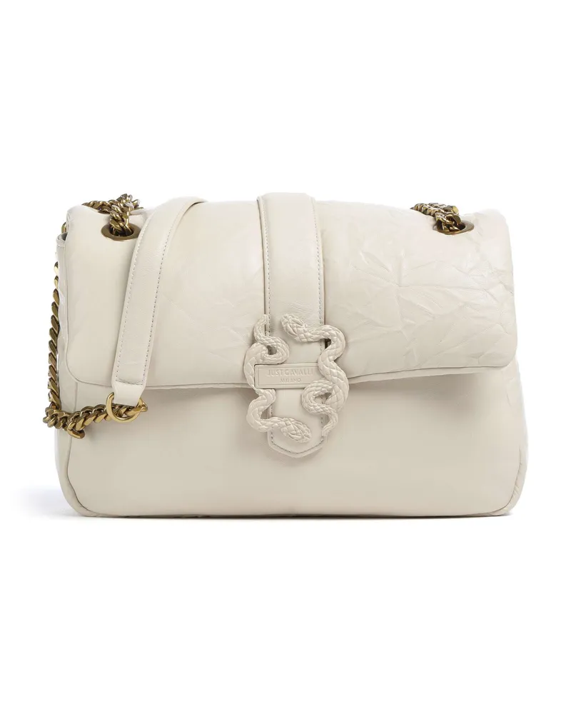 Just Cavalli Schultertasche Iconic Snakes Puffy in elfenbein Beige