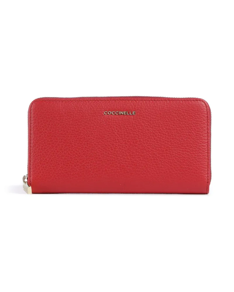 Coccinelle Geldbörse Metallic Soft in rot Rot