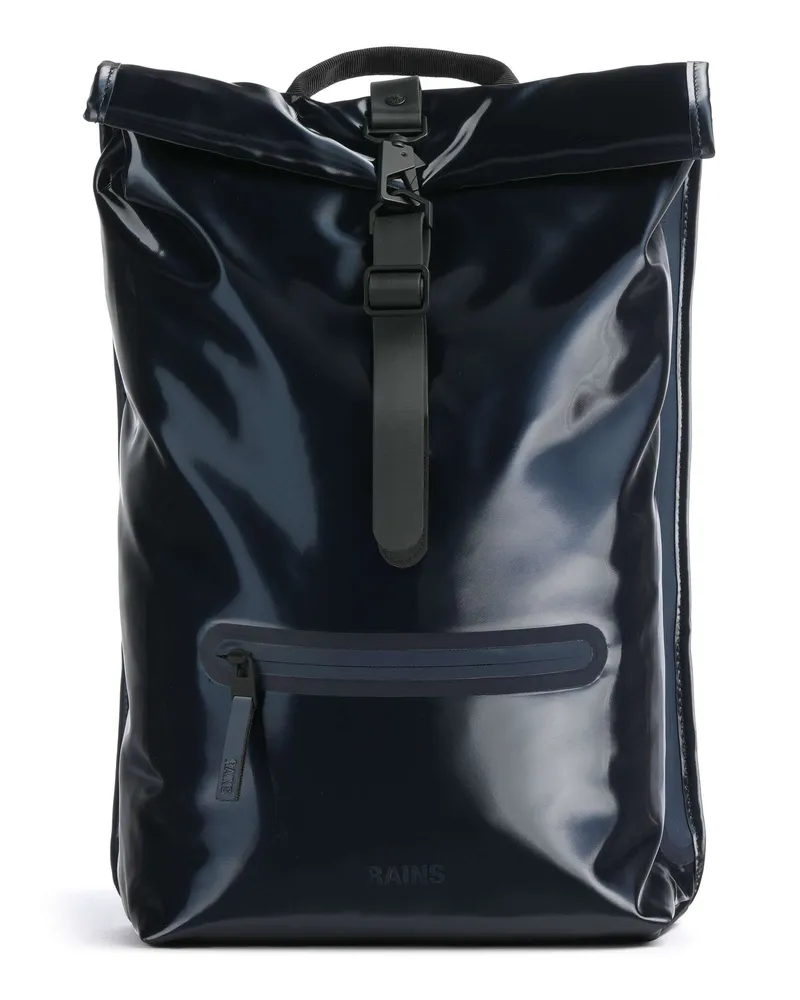 RAINS Rolltop Rucksack in blau Blau