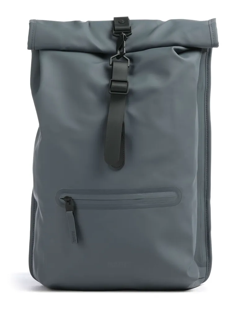 RAINS Rolltop Rucksack in blau Blau