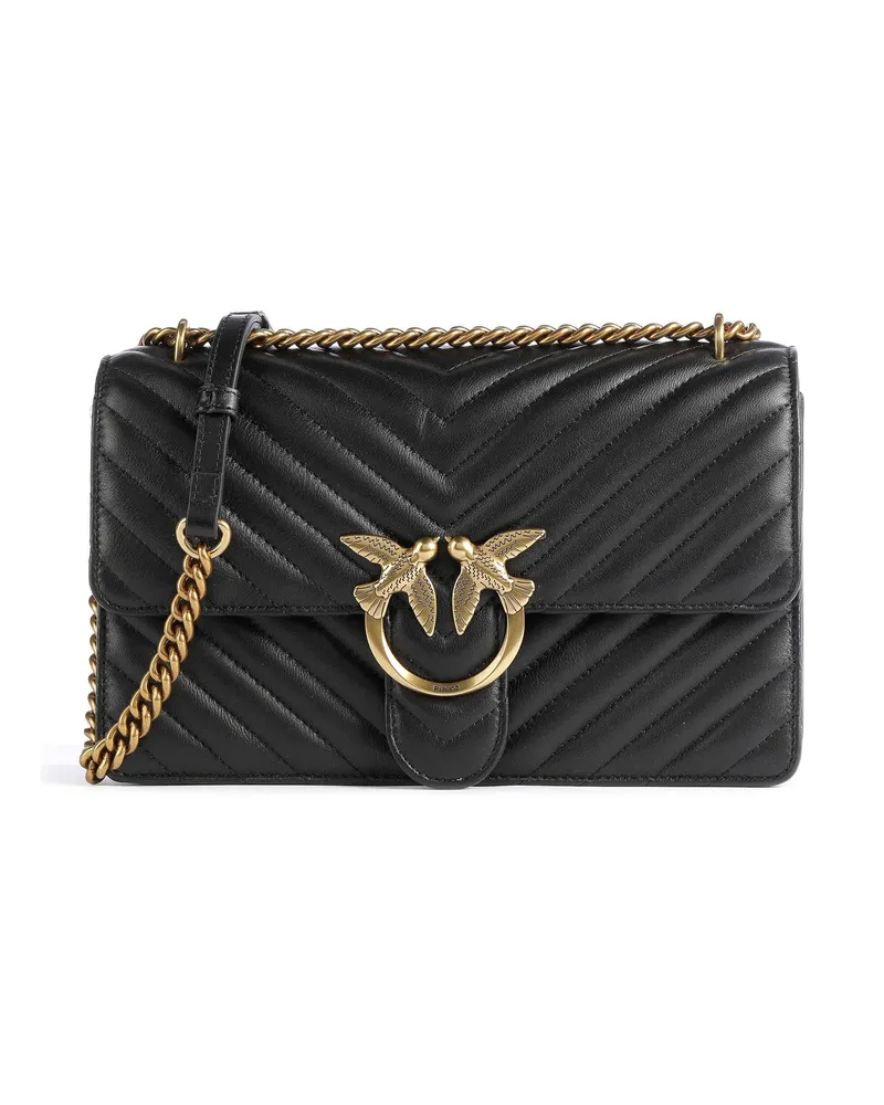Pinko Schultertasche Love One Classic in schwarz Schwarz