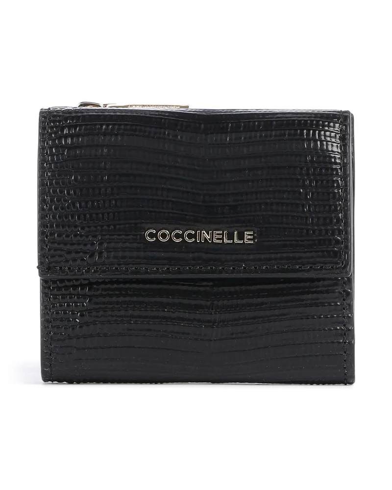 Coccinelle Geldbörse Metallic Lizard in schwarz Schwarz