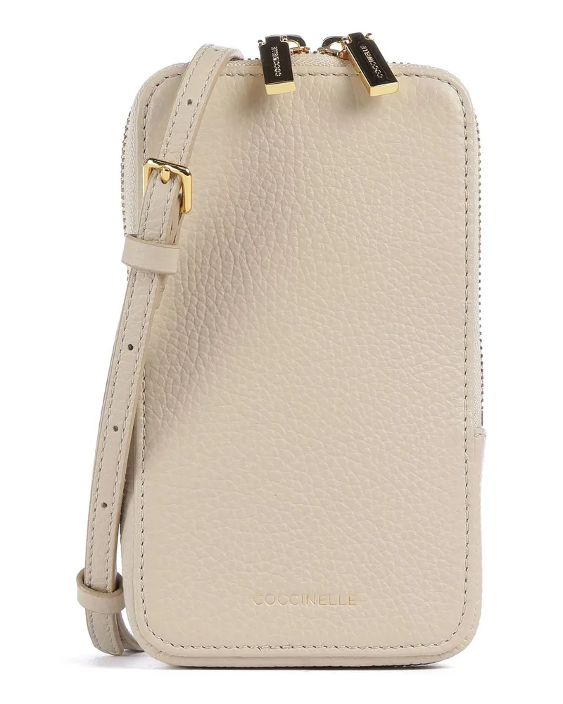Coccinelle Handytasche Flor in elfenbein Beige