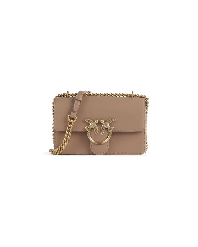 Pinko Love One Mini Schultertasche hellbraun Braun