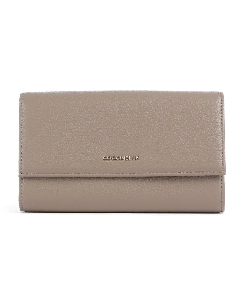 Coccinelle Geldbörse Metallic Soft in grau Grau