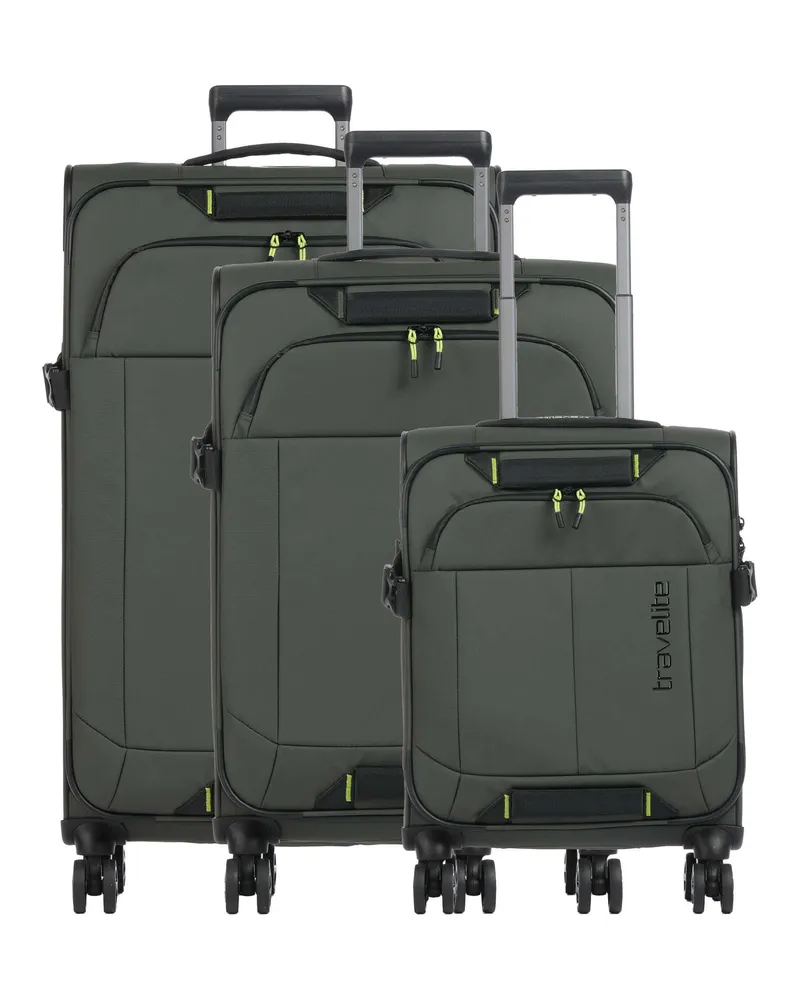 Travelite 4-Rollen Trolley Set Briize in oliv Oliv