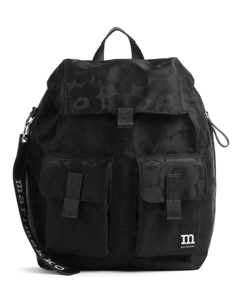 Marimekko Rucksack Unikko Everything L in schwarz Schwarz