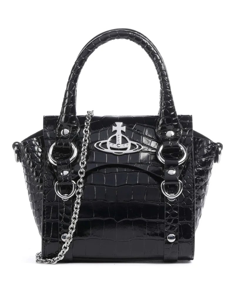 Vivienne Westwood Umhängetasche Betty Embossed Croc Mini in schwarz Schwarz