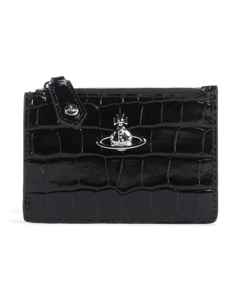 Vivienne Westwood Kreditkartenetui Embossed Croc Slim in schwarz Schwarz