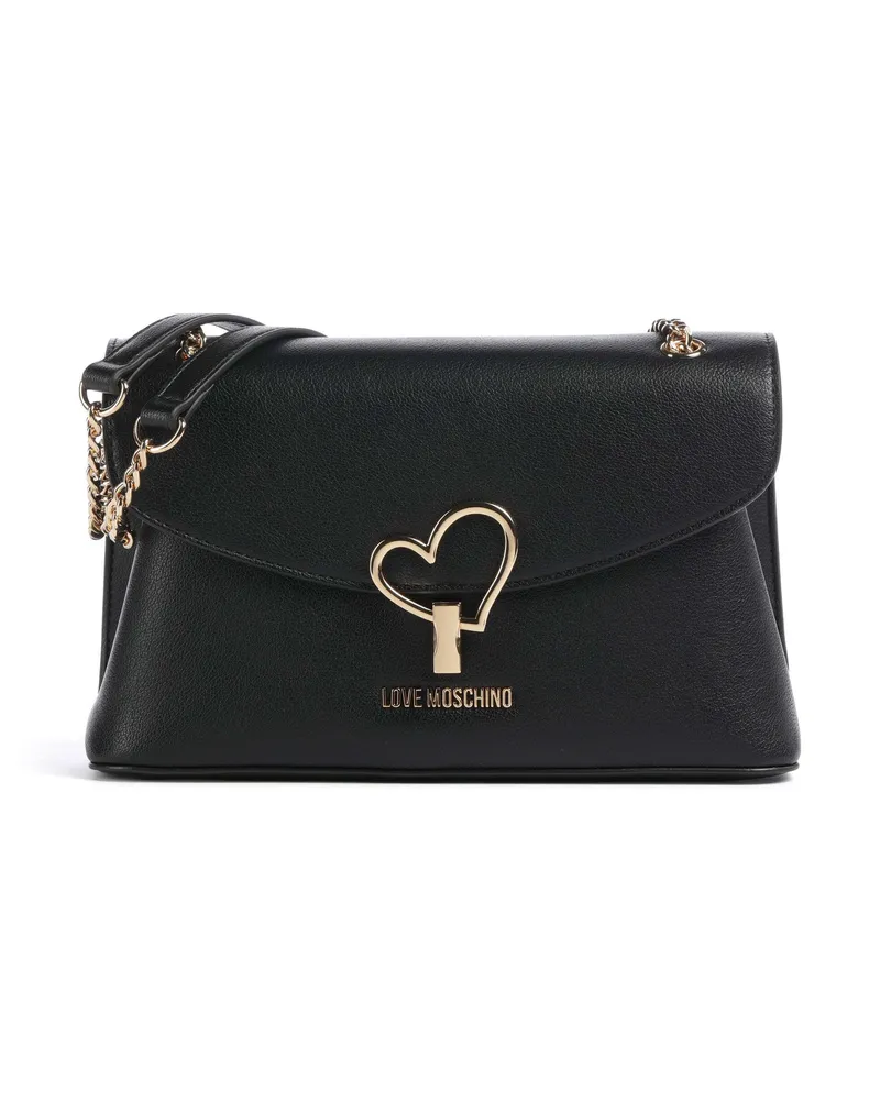 Moschino Schultertasche Heart Turnlock in schwarz Schwarz