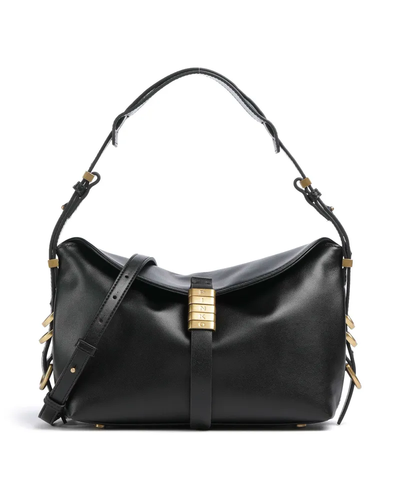 Pinko Schultertasche Saddle Baguette Mini in schwarz Schwarz