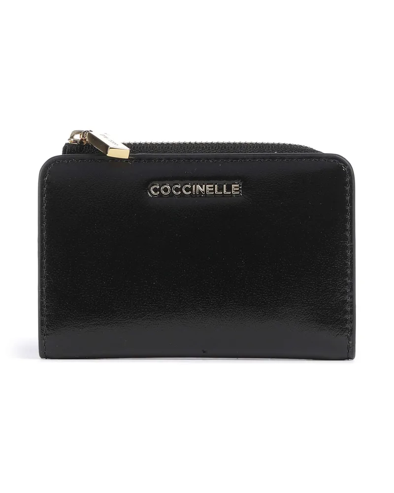 Coccinelle Geldbörse Metallic Shiny Smooth in schwarz Schwarz