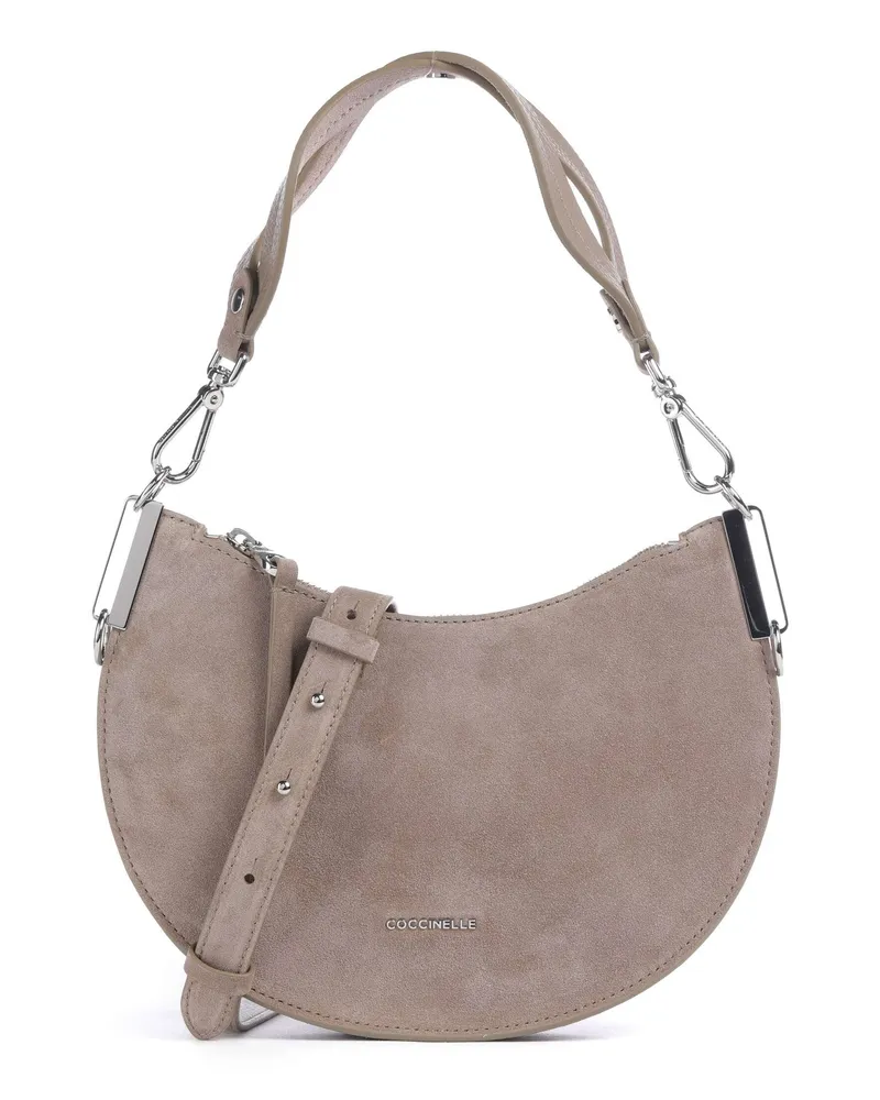 Coccinelle Schultertasche Sunup Suede in grau Grau