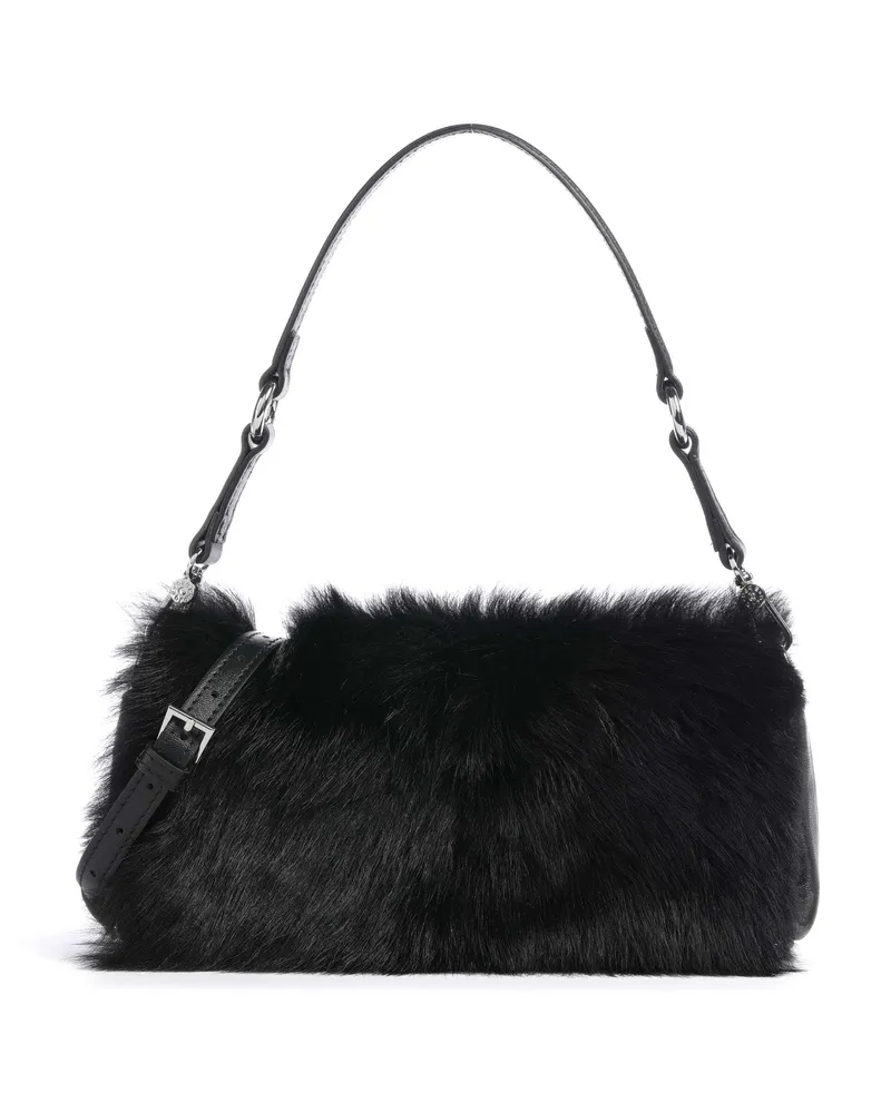 Abro Schultertasche Shearling Mila in schwarz Schwarz