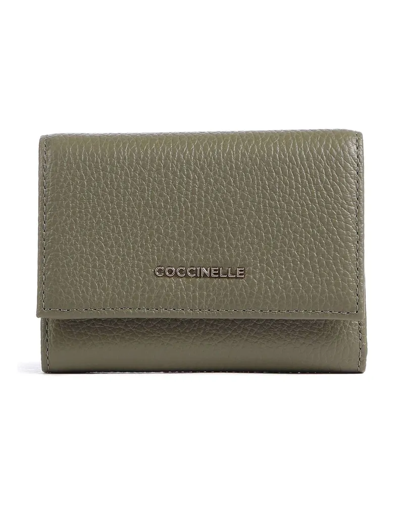 Coccinelle Geldbörse Metallic Soft RFID in oliv Oliv