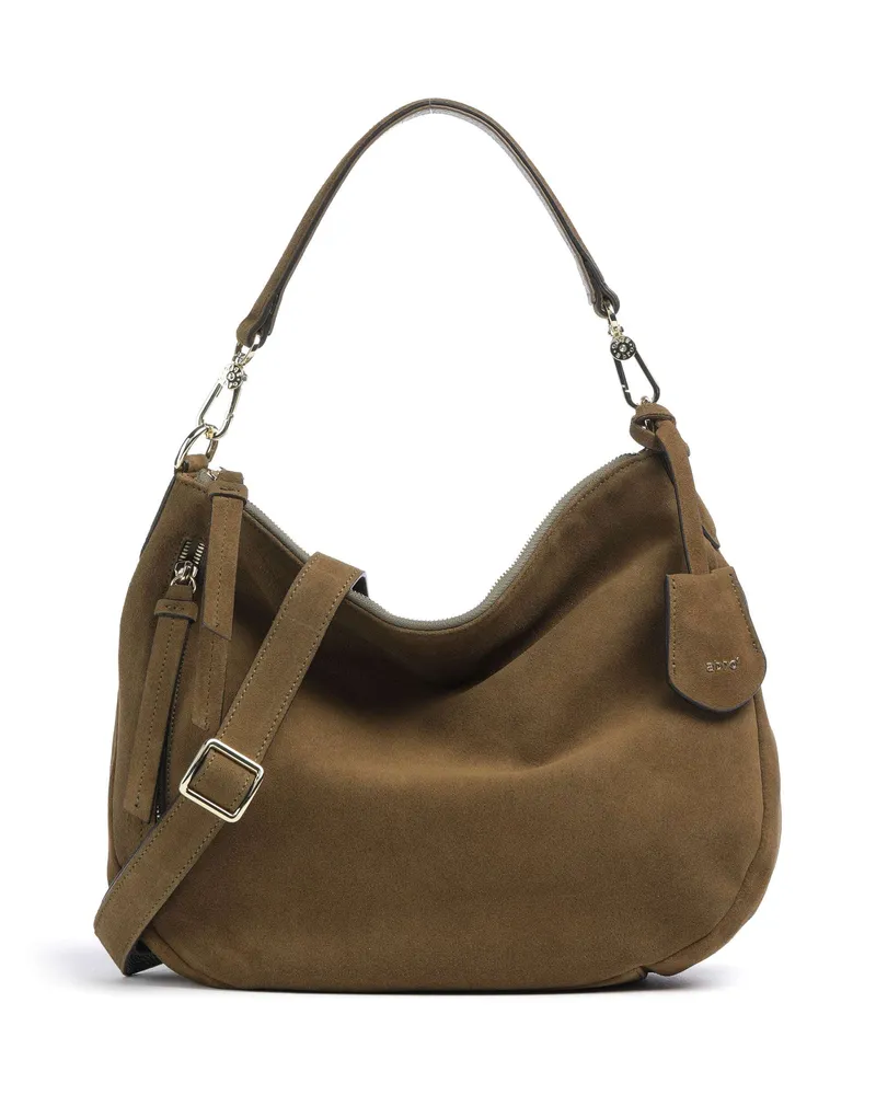 Abro Beuteltasche Suede Juna Small in oliv Oliv