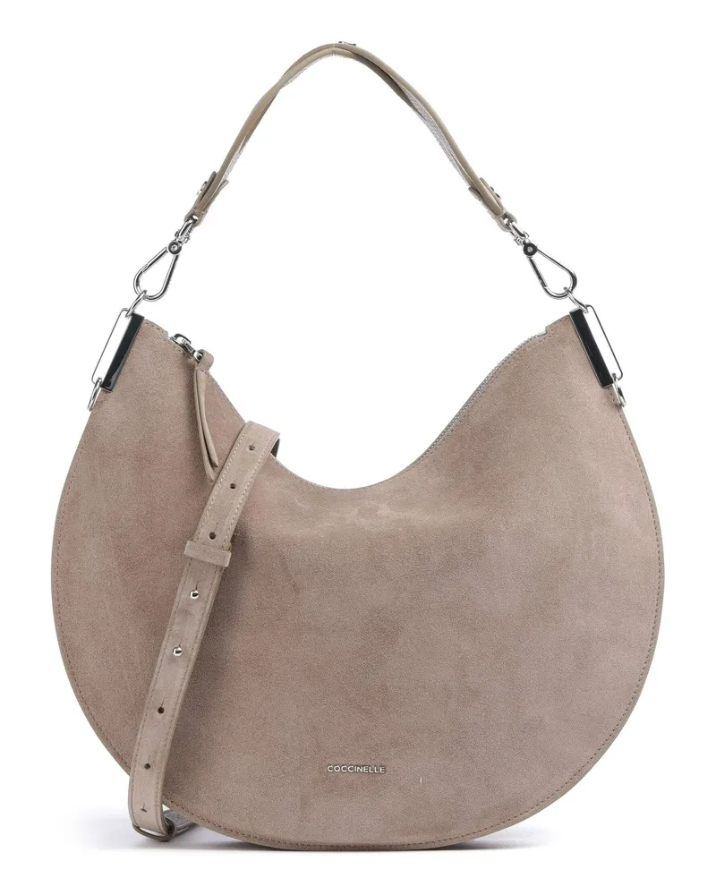 Coccinelle Schultertasche Sunup Suede in grau Grau
