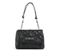 Schultertasche Quilted in schwarz