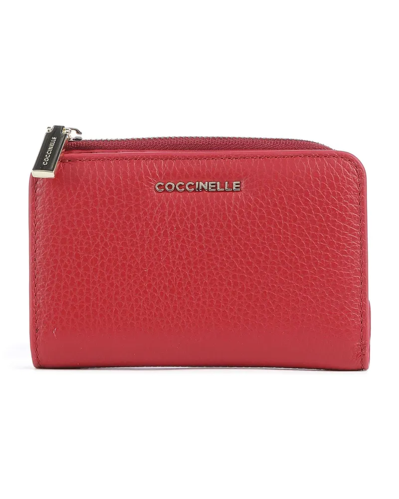 Coccinelle Geldbörse Metallic Soft RFID in rot Rot