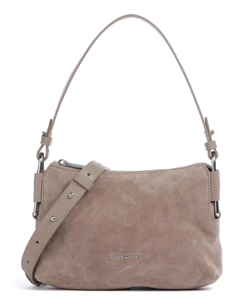 Coccinelle Schultertasche Rebekka Suede in grau Grau