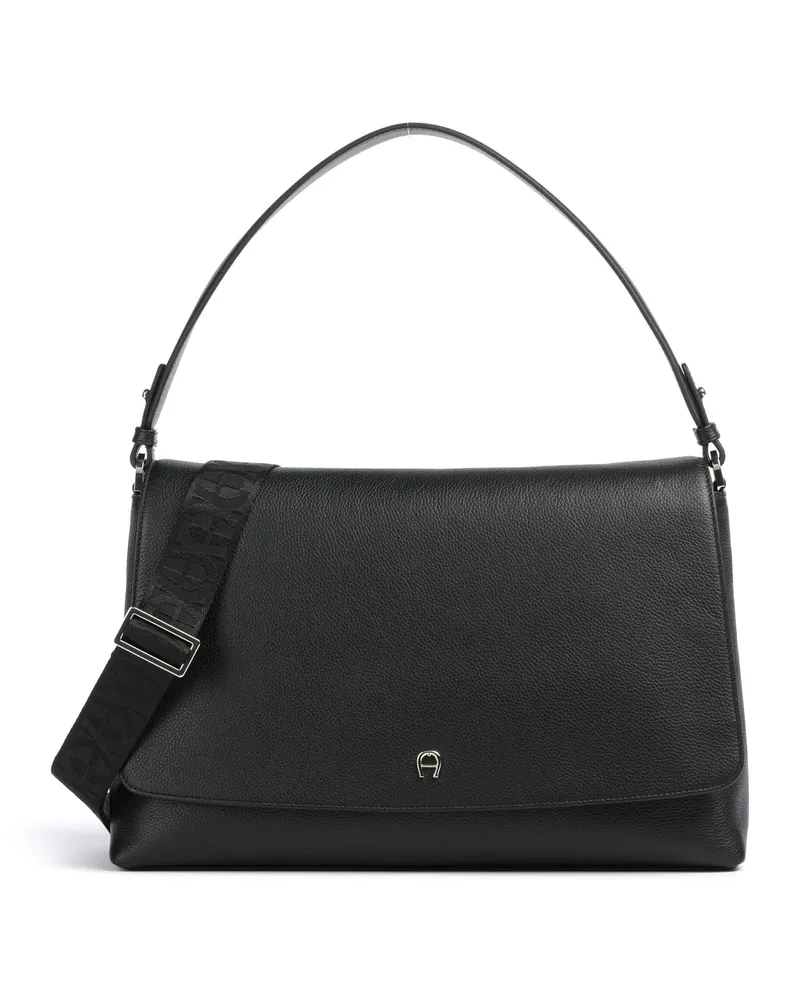 Aigner Schultertasche Zita M in schwarz Schwarz